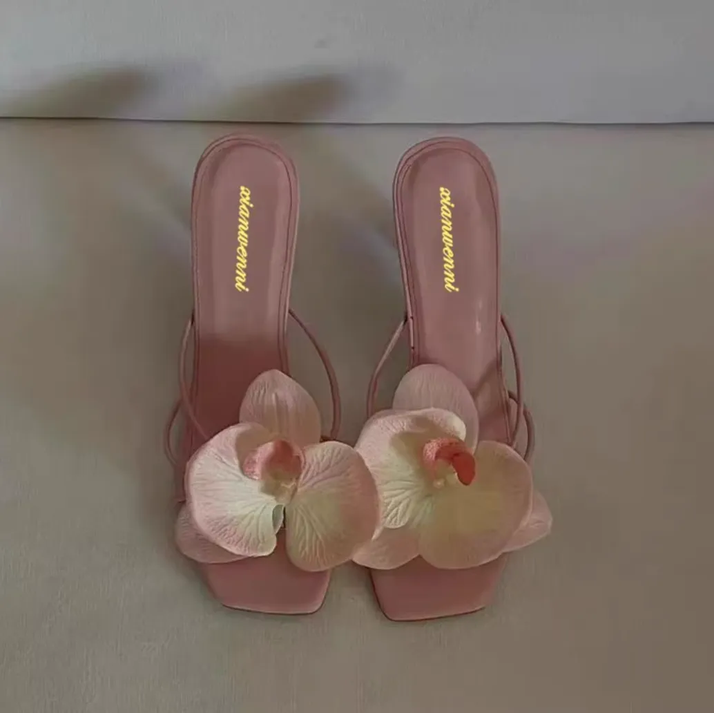 IRIS FLORAL STRAPPY HEELS
