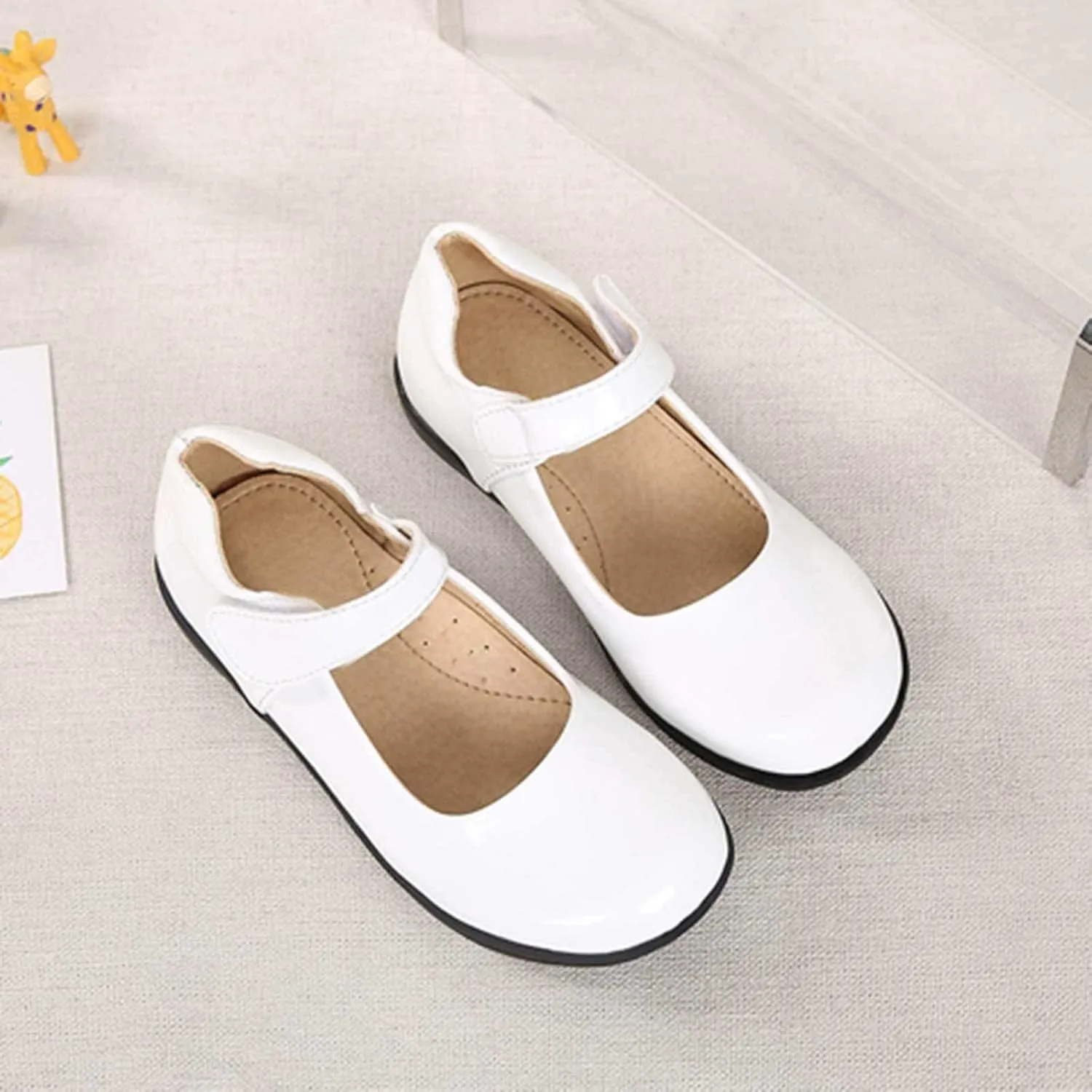 JanJean Kids Little Big Girls Classic Mary Jane Strap School Uniform Shoes Flats Dress Shoes Princess Party Wedding Shoes