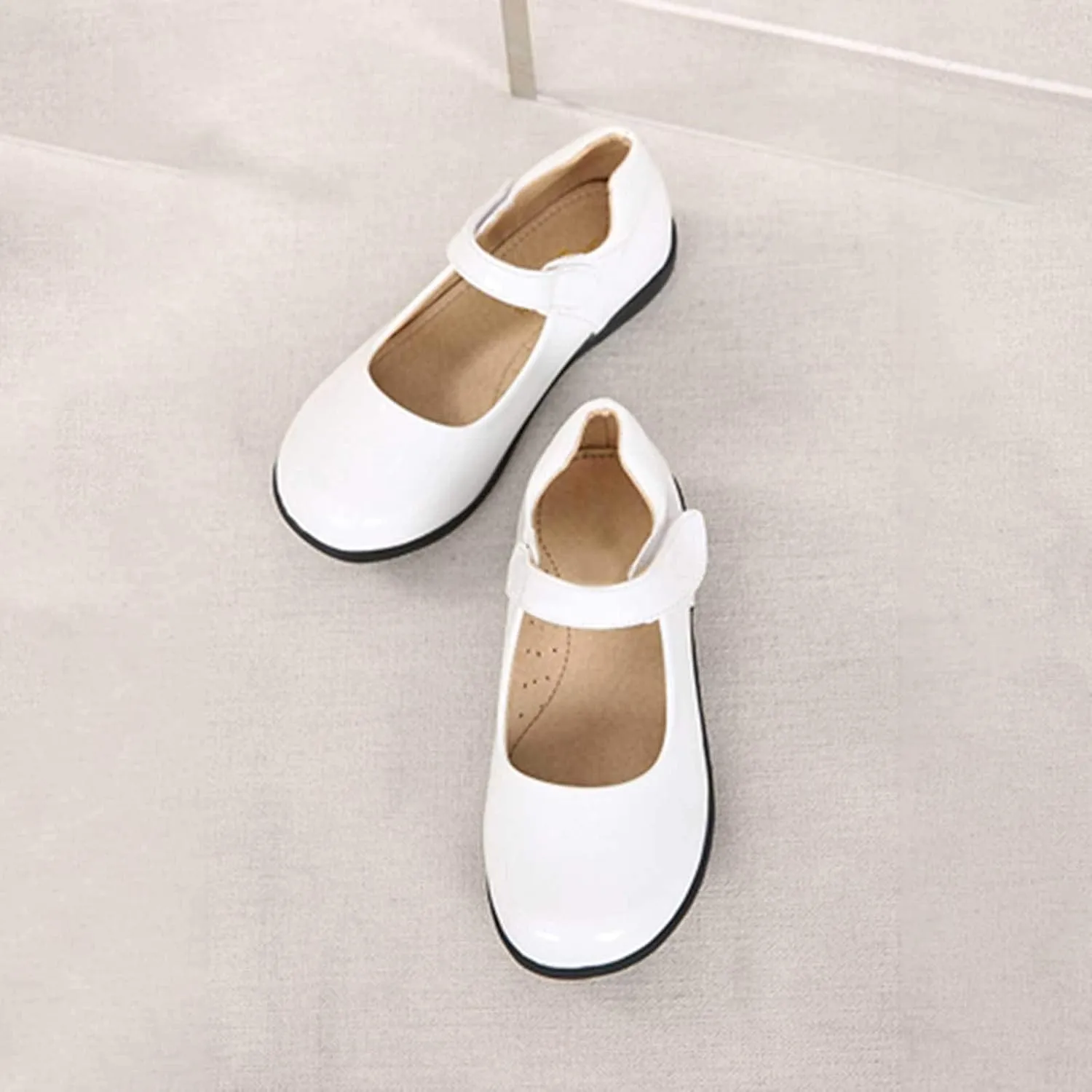 JanJean Kids Little Big Girls Classic Mary Jane Strap School Uniform Shoes Flats Dress Shoes Princess Party Wedding Shoes