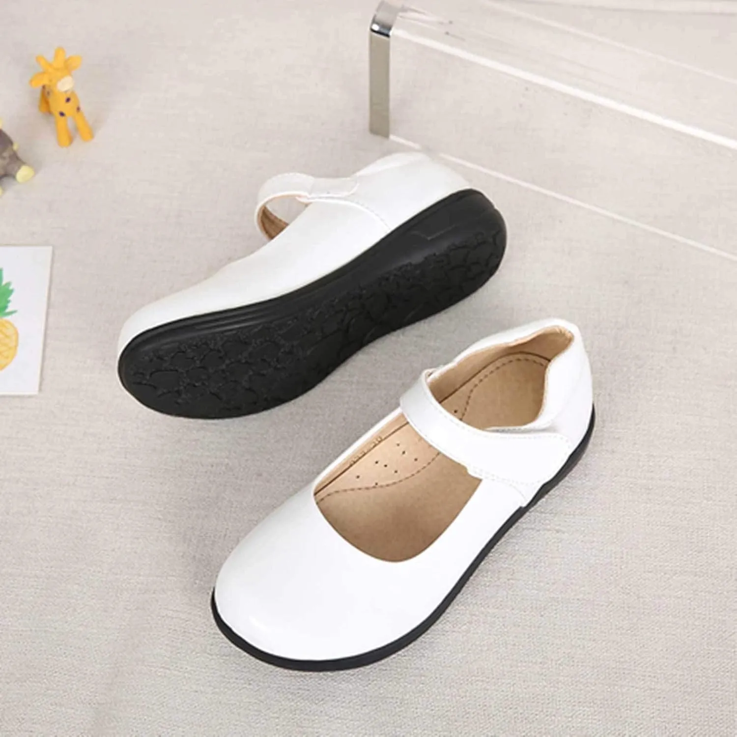 JanJean Kids Little Big Girls Classic Mary Jane Strap School Uniform Shoes Flats Dress Shoes Princess Party Wedding Shoes