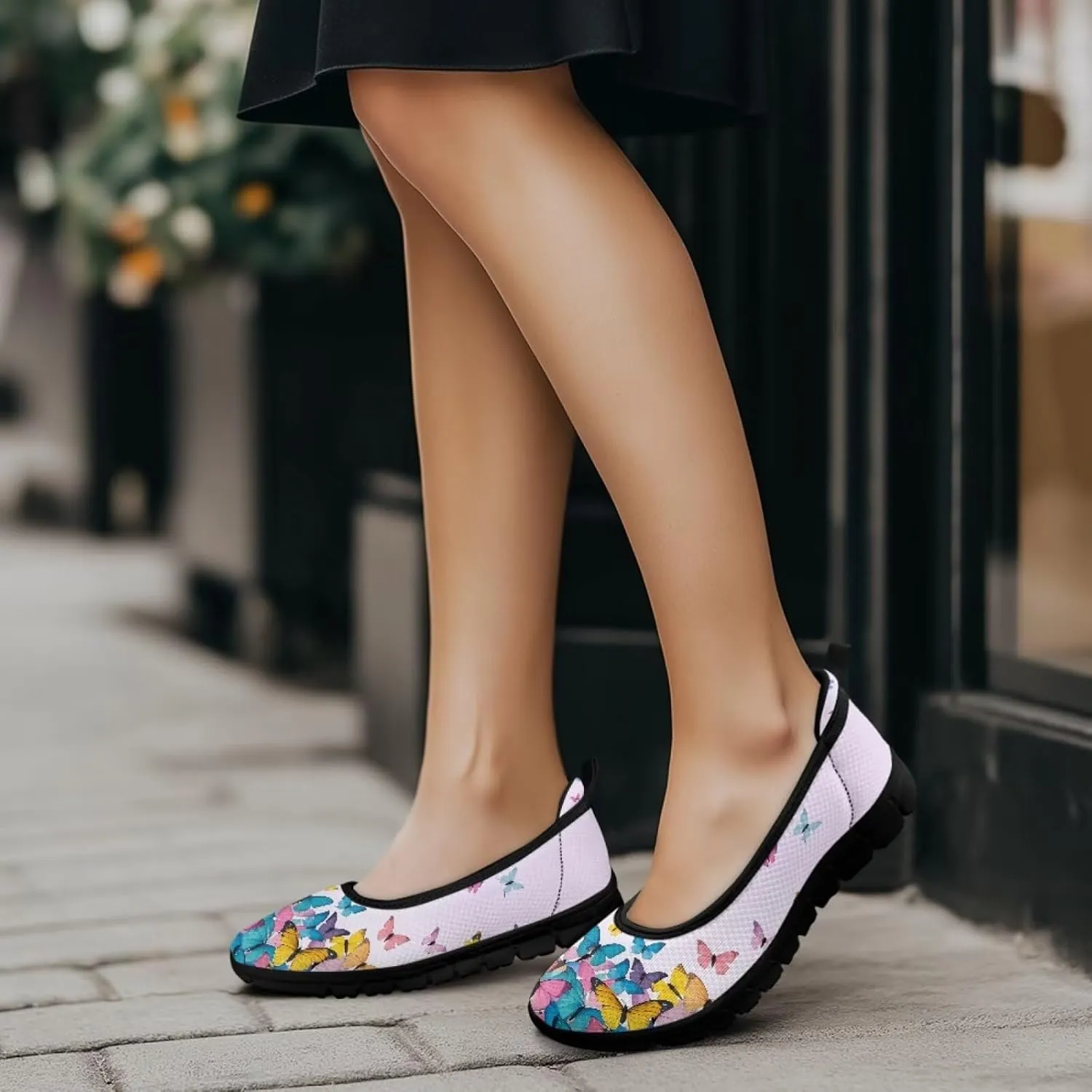 Jeiento Festival Shoes Women's Slip On Loafers Mesh Tennis Low Top Casual Walking Shoes Light Weight Gym Sport Sneakers