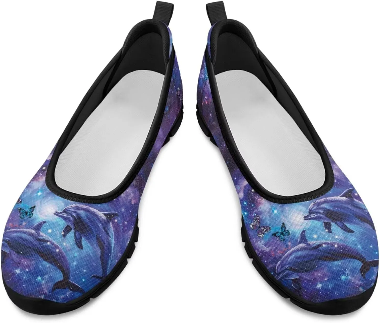 Jeiento Sea Turtle Pattern Women's Sneakers Mesh Breathable Lady Slip On Loafers Tennis Sneakers Casual Low Top Travel Shoes