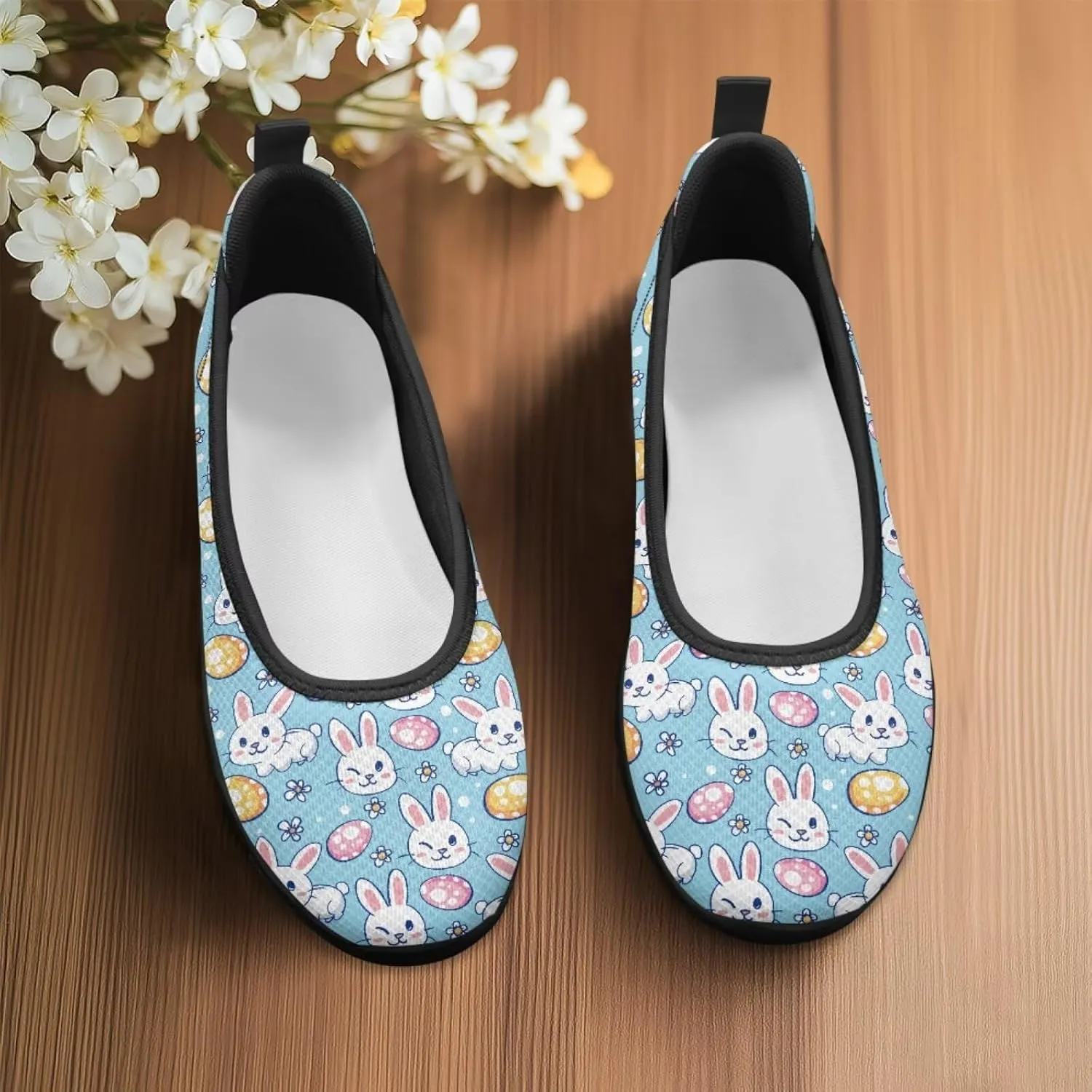 Jeiento Women's Loafers Slip On Flat Shoes Mesh Sneaker Holiday Footwear Nonslip Road Running Sneakers Casual Shoes