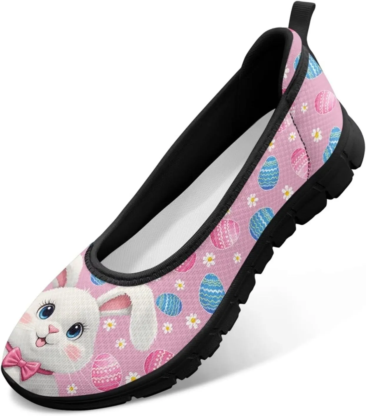 Jeiento Women's Loafers Slip On Flat Shoes Mesh Sneaker Holiday Footwear Nonslip Road Running Sneakers Casual Shoes