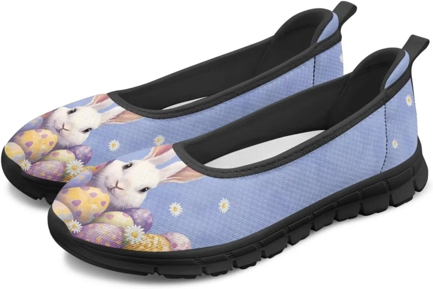Jeiento Women's Loafers Slip On Flat Shoes Mesh Sneaker Holiday Footwear Nonslip Road Running Sneakers Casual Shoes