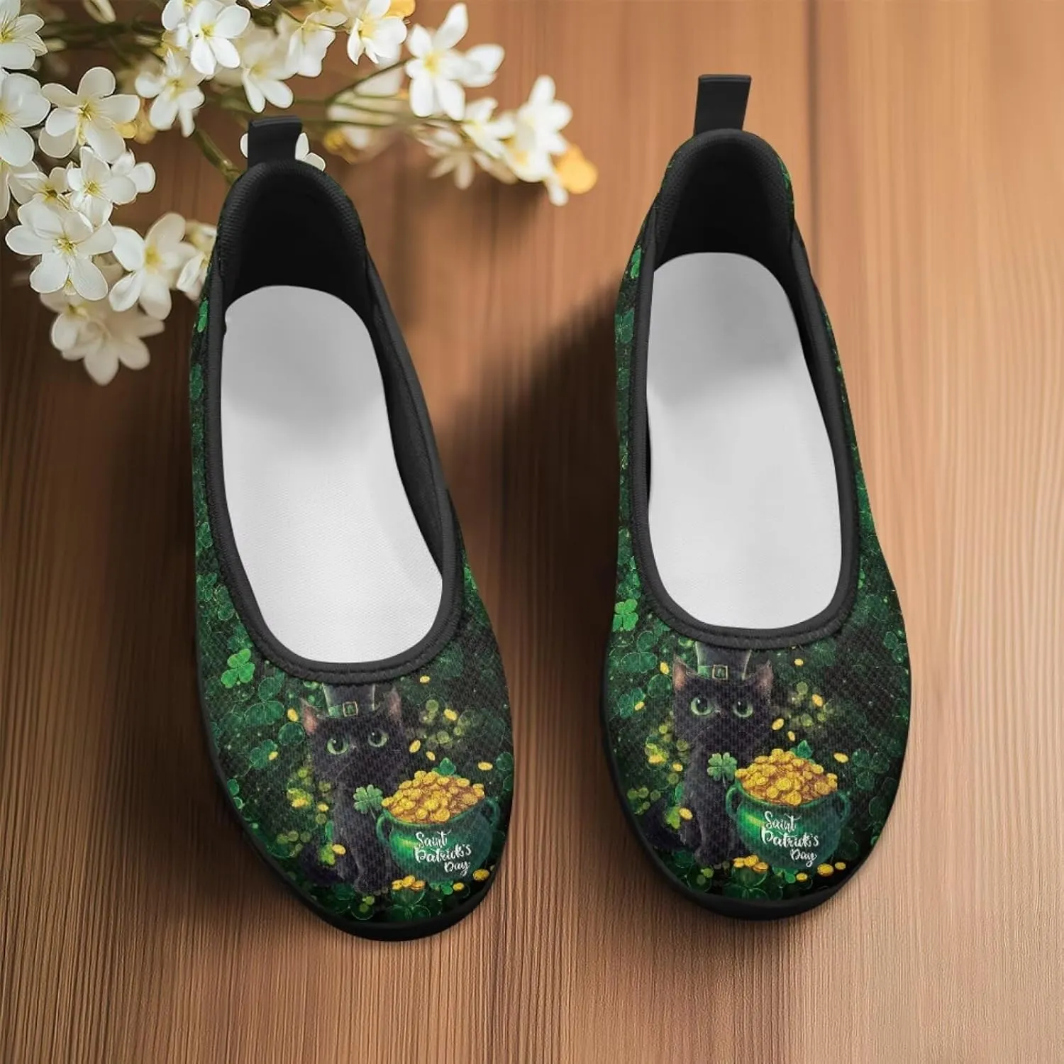 Jeiento Women's Loafers Slip On Flat Shoes Mesh Sneaker Holiday Footwear Nonslip Road Running Sneakers Casual Shoes