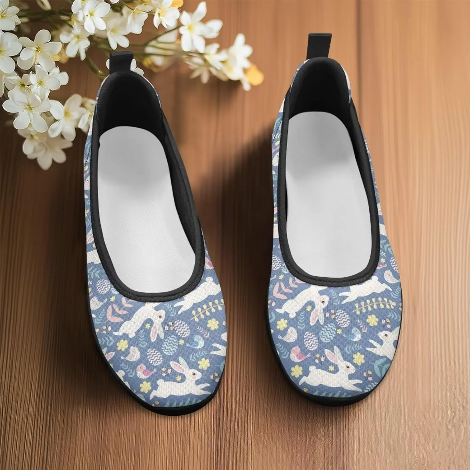 Jeiento Women's Loafers Slip On Flat Shoes Mesh Sneaker Holiday Footwear Nonslip Road Running Sneakers Casual Shoes