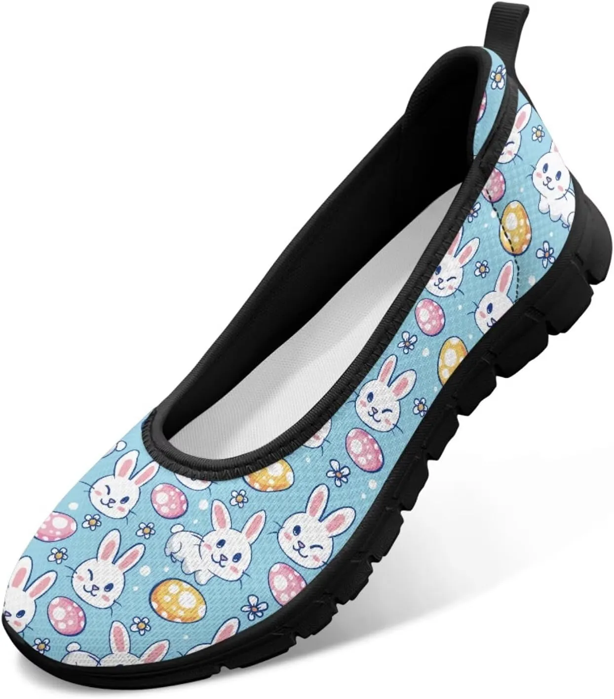 Jeiento Women's Loafers Slip On Flat Shoes Mesh Sneaker Holiday Footwear Nonslip Road Running Sneakers Casual Shoes