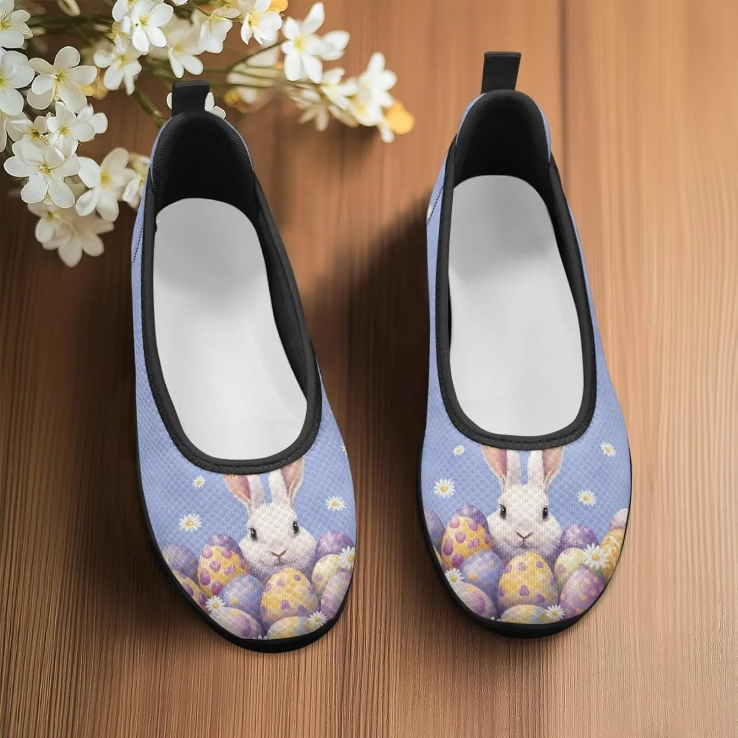 Jeiento Women's Loafers Slip On Flat Shoes Mesh Sneaker Holiday Footwear Nonslip Road Running Sneakers Casual Shoes