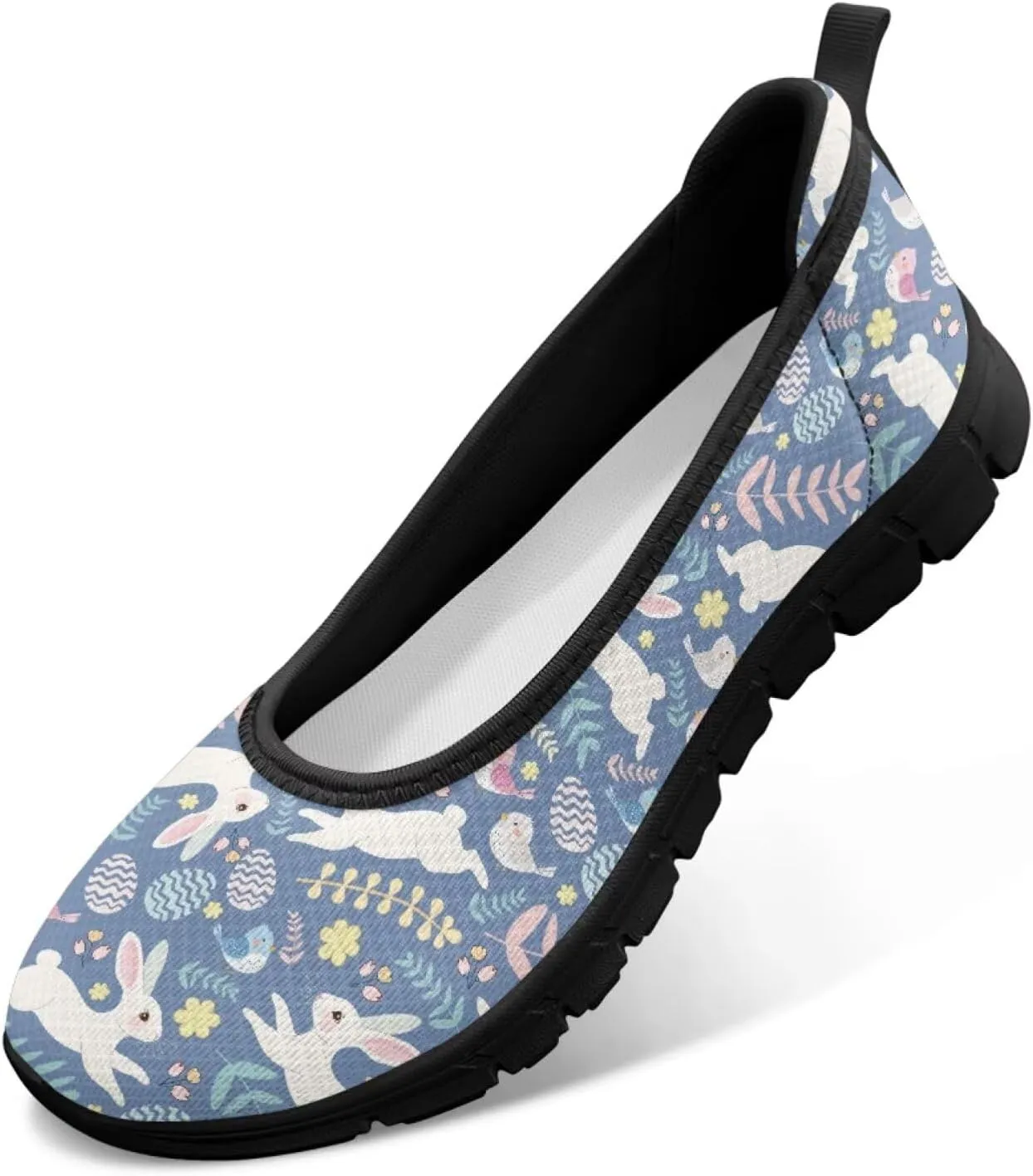 Jeiento Women's Loafers Slip On Flat Shoes Mesh Sneaker Holiday Footwear Nonslip Road Running Sneakers Casual Shoes
