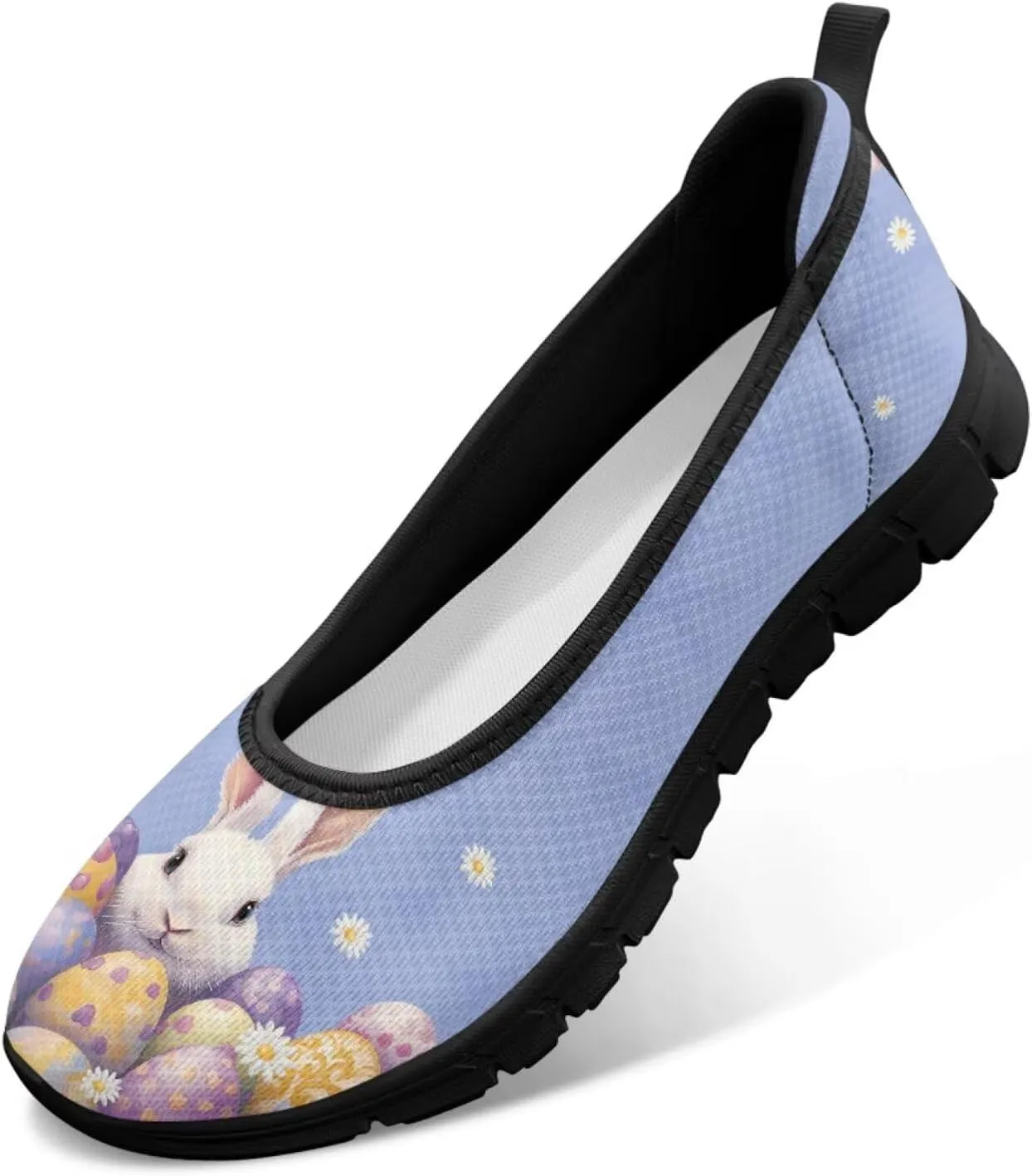 Jeiento Women's Loafers Slip On Flat Shoes Mesh Sneaker Holiday Footwear Nonslip Road Running Sneakers Casual Shoes