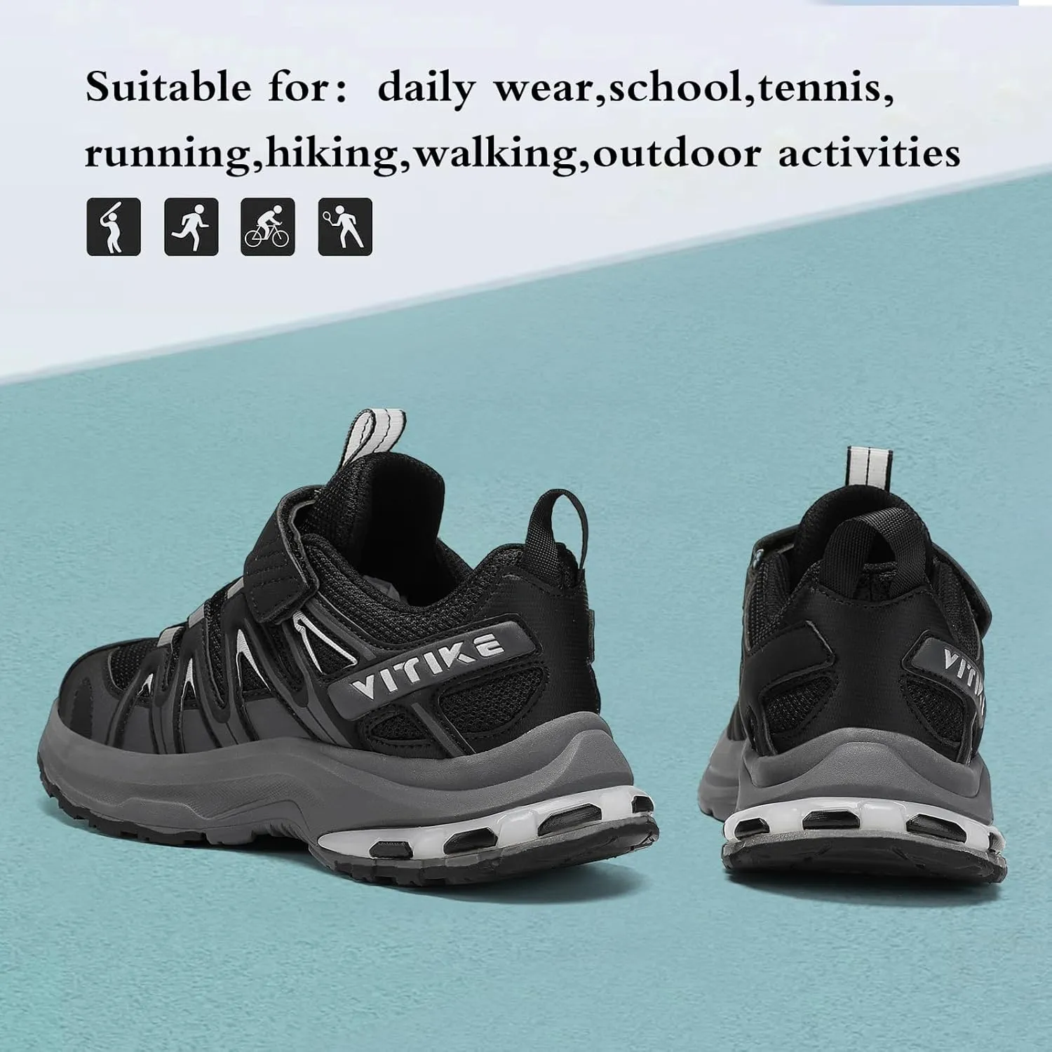 JMFCHI Kids Sneakers Boys Girls Tennis Running Shoes Outdoor Hiking Sneaker for Boys Athletic Breathable