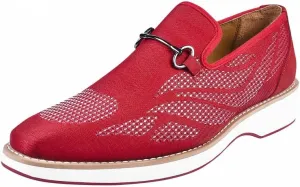 LIBERTYZENO Mens Canvas Textile & Suede Leather Adults Noble Penny Loafers Slip On Prom & Wedding Party Shoes for Prom Graduation