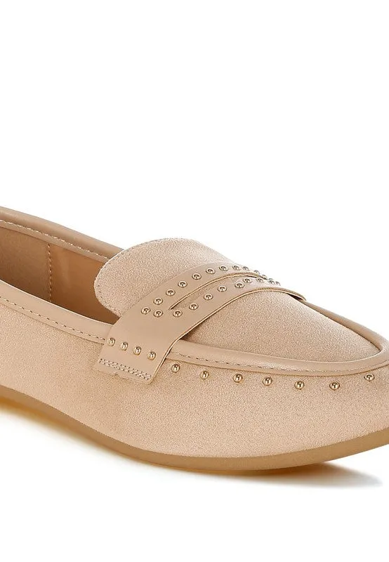 Lumina Penny Strap Studded Loafers for Elegant Style