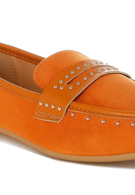 Lumina Penny Strap Studded Loafers for Elegant Style