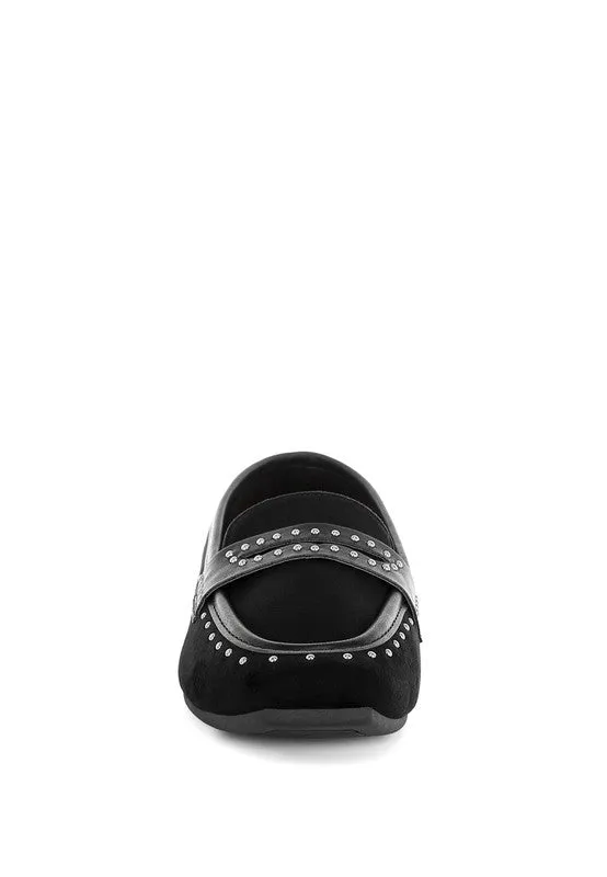 Lumina Penny Strap Studded Loafers for Elegant Style
