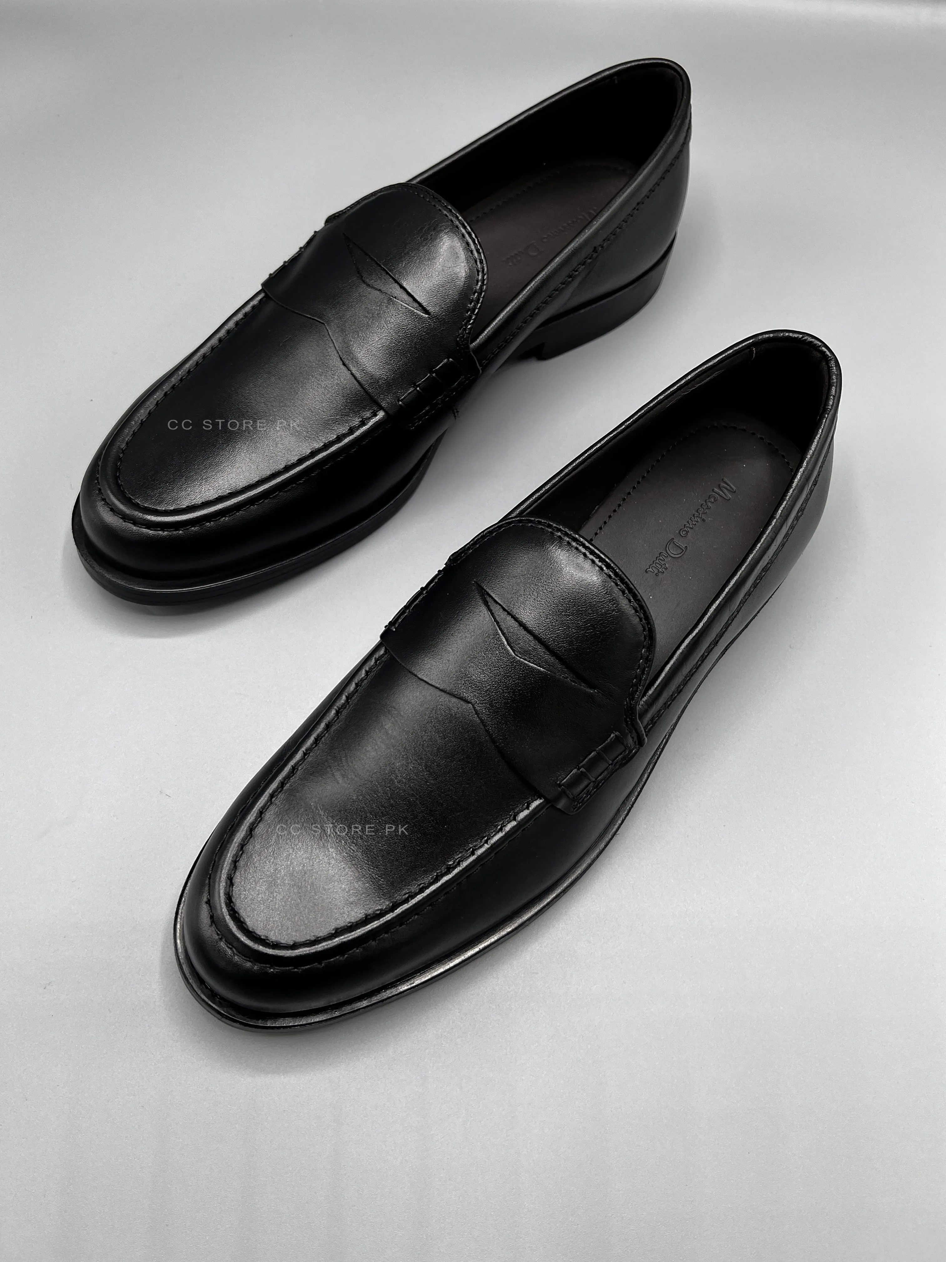 MD Penny Leather Black Loafers