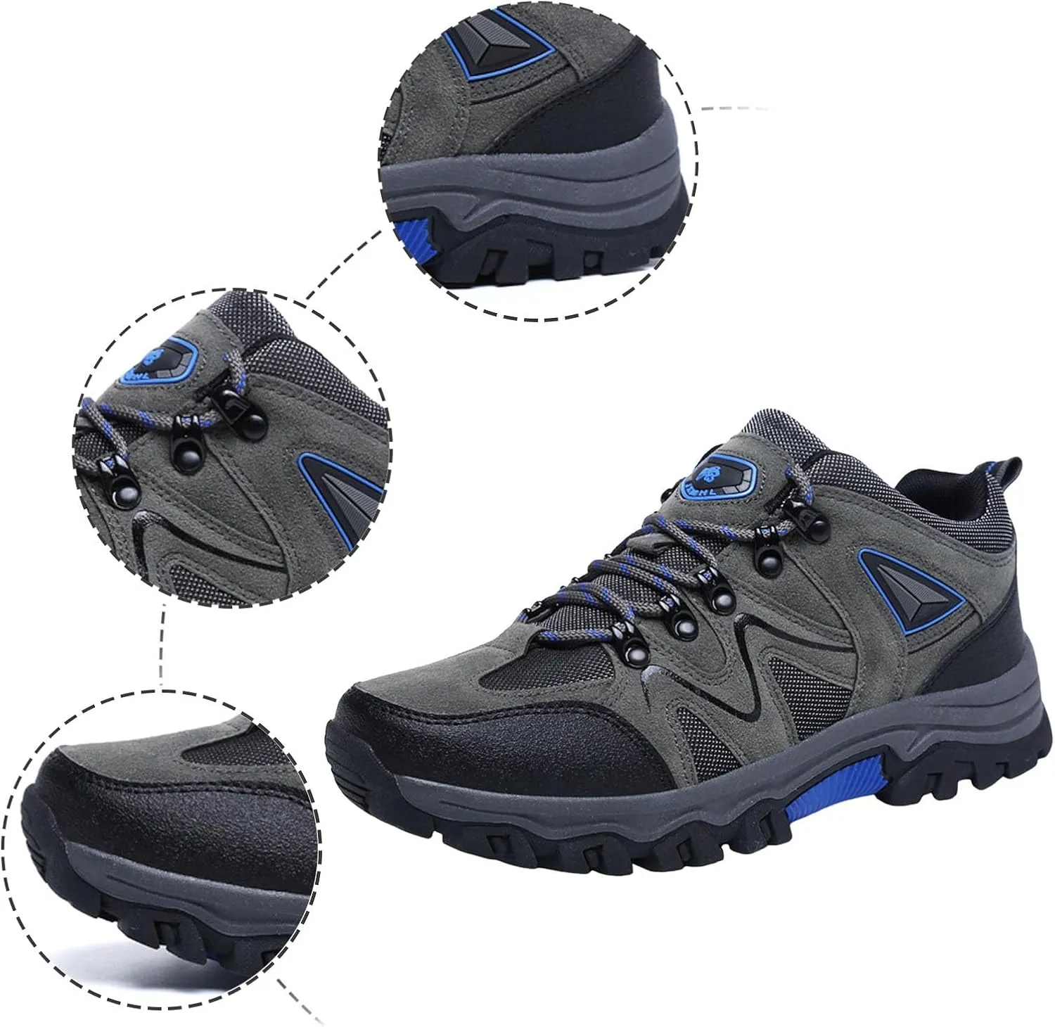Men Sports Shoes Fashionable New Pattern Solid Color Thick Sole Outdoor Mountaineering Shoes Comfortable Flat Bottom Lace Up Shoes Men Sneaker