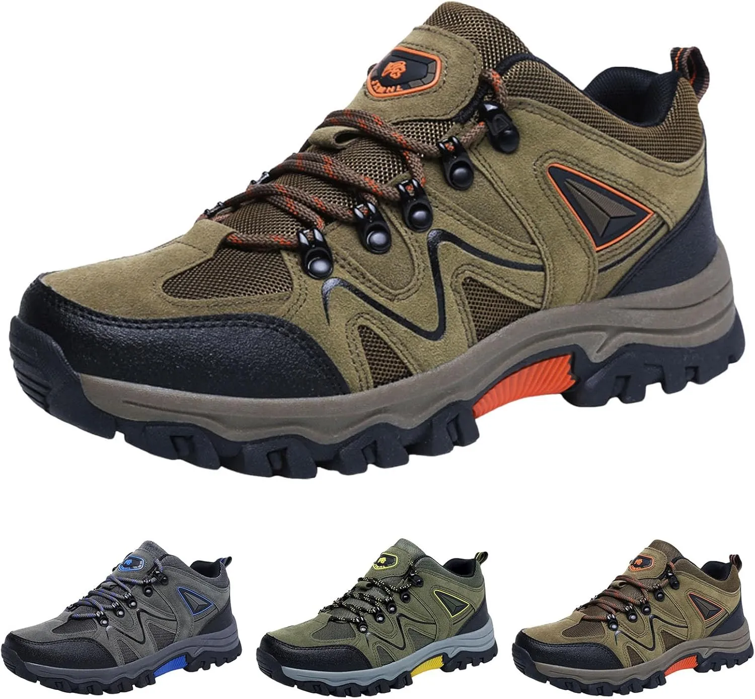 Men Sports Shoes Fashionable New Pattern Solid Color Thick Sole Outdoor Mountaineering Shoes Comfortable Flat Bottom Lace Up Shoes Men Sneaker