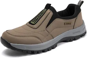 Men's Casual Fashion Waterproof Anti-Slip Lightweight Orthopedic Loafers,Low-top Safety Sneakers Comfortable Walking Boat ShoeExtended Width Foot Breathable Sneakers