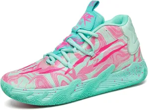 Men's High-Top Basketball Sneakers - Breathable Non-Slip Rubber Sole for Running,Casual Wear & Sports Training Lightweight Cushioning Workout Shoes