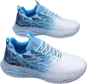 Men's Trendy Sneakers with Wing Pattern Shock Absorption Non Slip Lace Up Comfy for Outdoor Running Workout Hiking All Seasons
