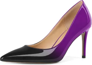 Mettesally Women's Pointed Toe High Heels Gradient Pumps Stiletto Heels Usual Wedding Party Dress Shoes