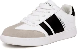 Nautica Boys Girls Casual Fashion Shoes  Comfortable Soccer Classic Walking Tennis Sneakers for Kids  Breathable, Lightweight & Flexible (Lace Up/Bungee) (Low-Top/High Top)