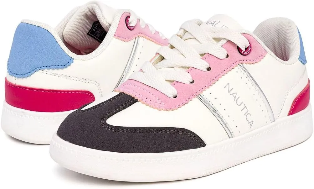 Nautica Boys Girls Casual Fashion Shoes  Comfortable Soccer Classic Walking Tennis Sneakers for Kids  Breathable, Lightweight & Flexible (Lace Up/Bungee) (Low-Top/High Top)