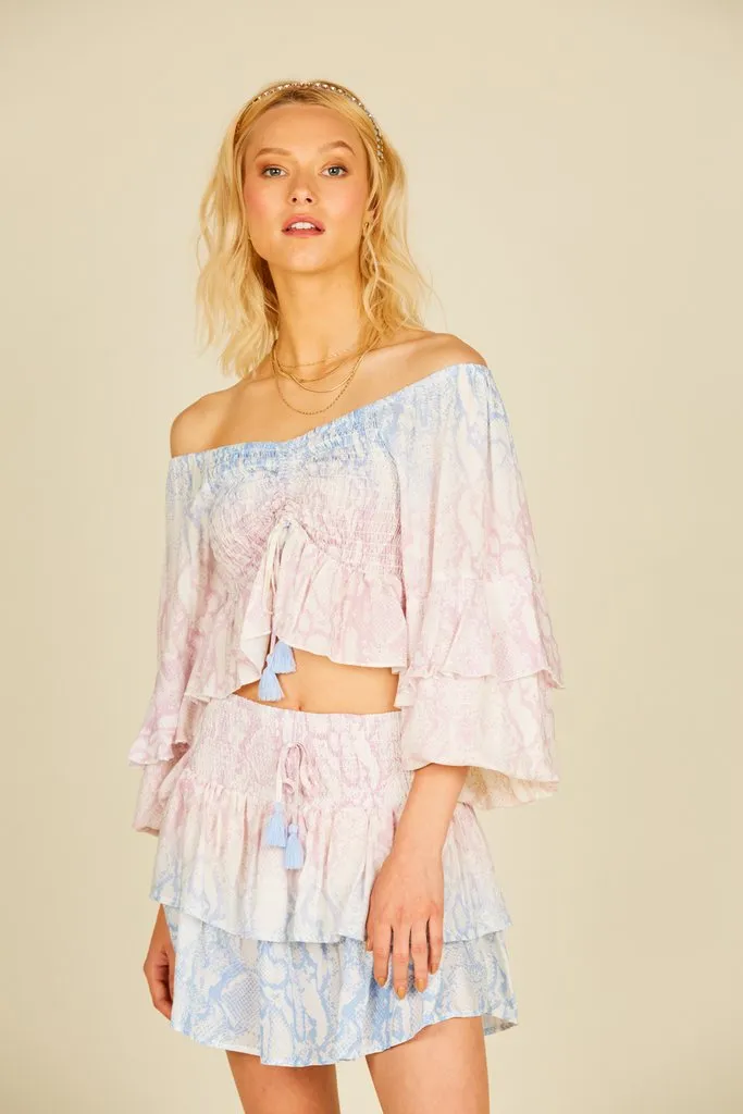 Ocean Drive Ombre Tie Dye Snakeskin Mini Skirt