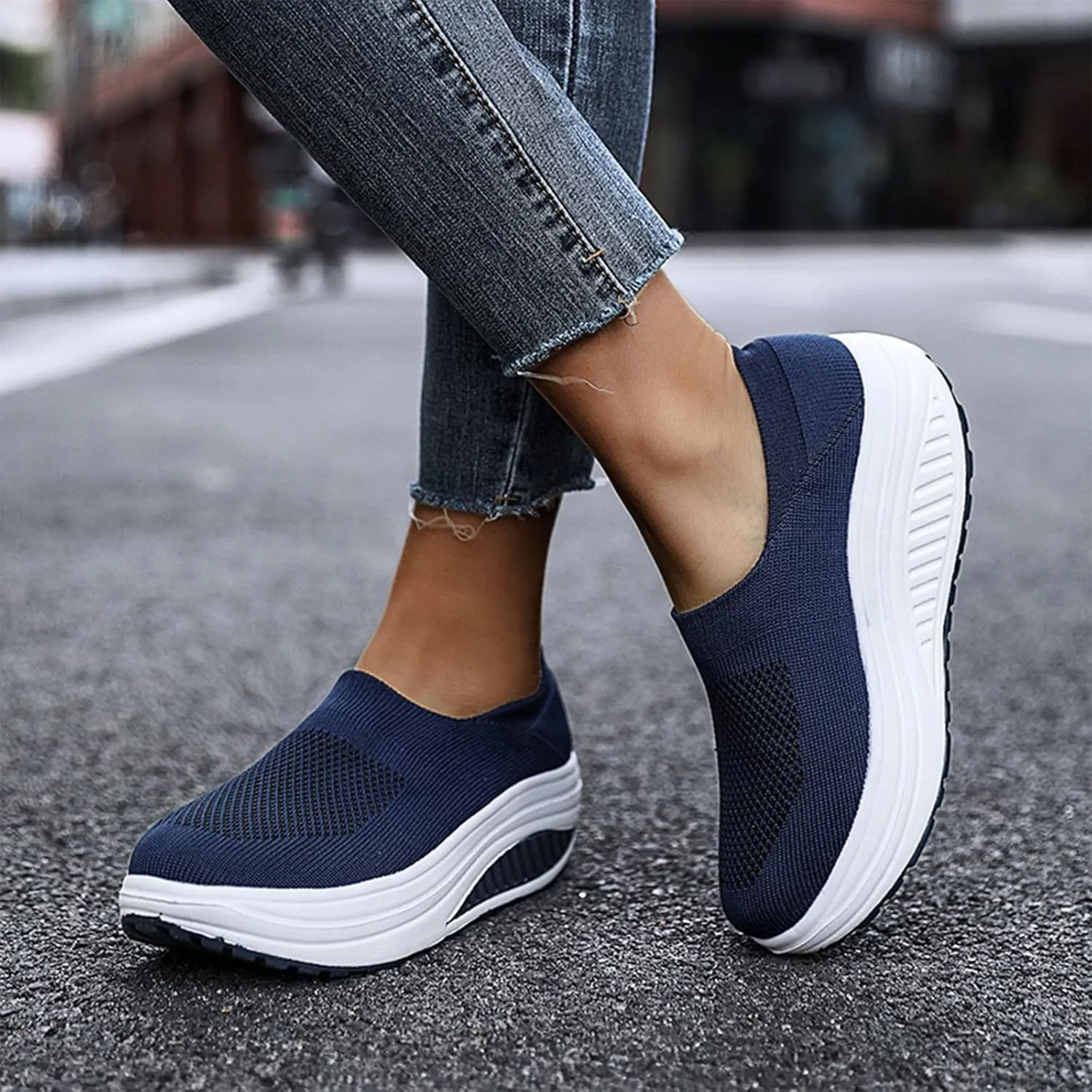Orthopedic Sneakers for Women Slip On Walking Shoes with Arch Support Comfortable Casual Loafers Plantar Fasciitis Relief Foot Pain Diabetic Swollen Feet