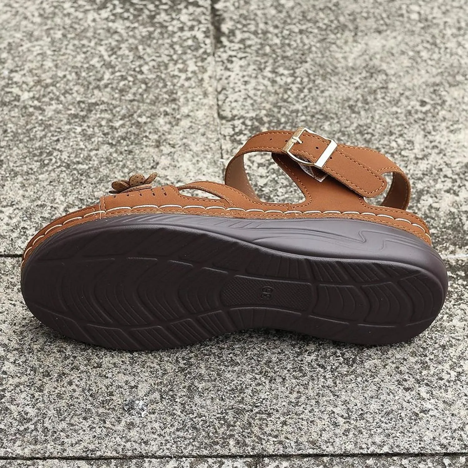 Orthopedic Wide Sandals for Women 2025 Dressy Strappy Arch Support Flat Wedge Sandals Walking Women Open Toe Ankle Strap Comfortable Platform Slip-On Shoes for Summer Beach Casual