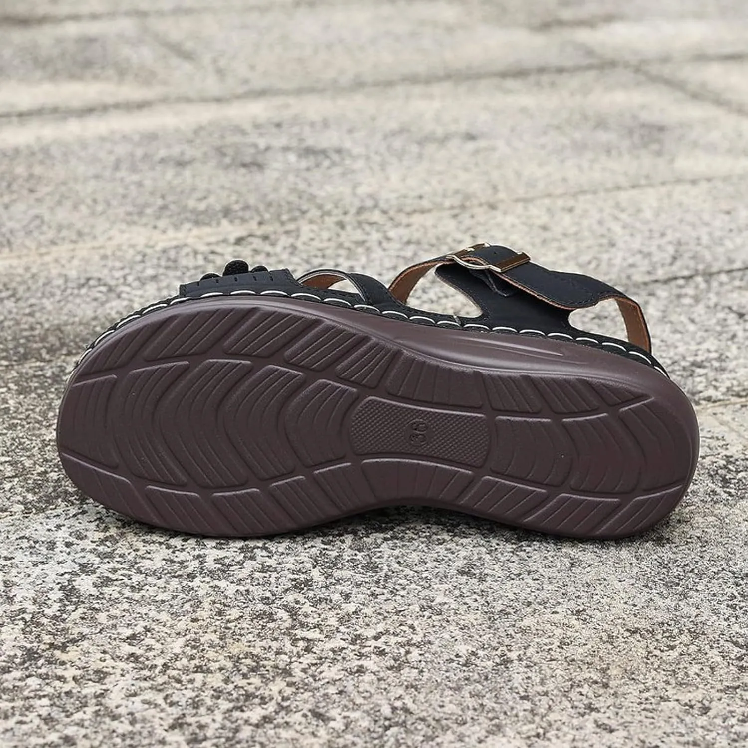 Orthopedic Wide Sandals for Women 2025 Dressy Strappy Arch Support Flat Wedge Sandals Walking Women Open Toe Ankle Strap Comfortable Platform Slip-On Shoes for Summer Beach Casual