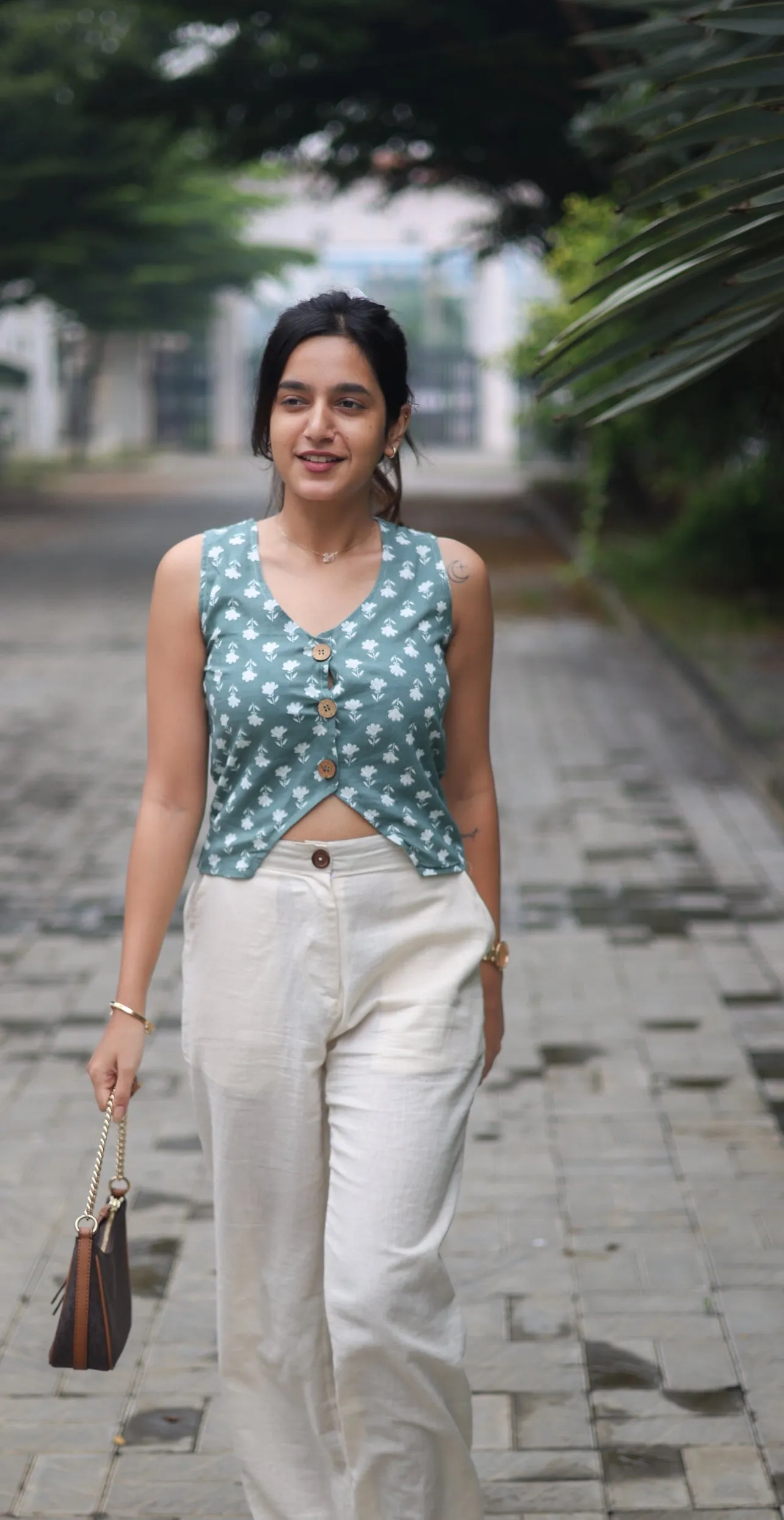 Pastel Green Waistcoat (Handblock)