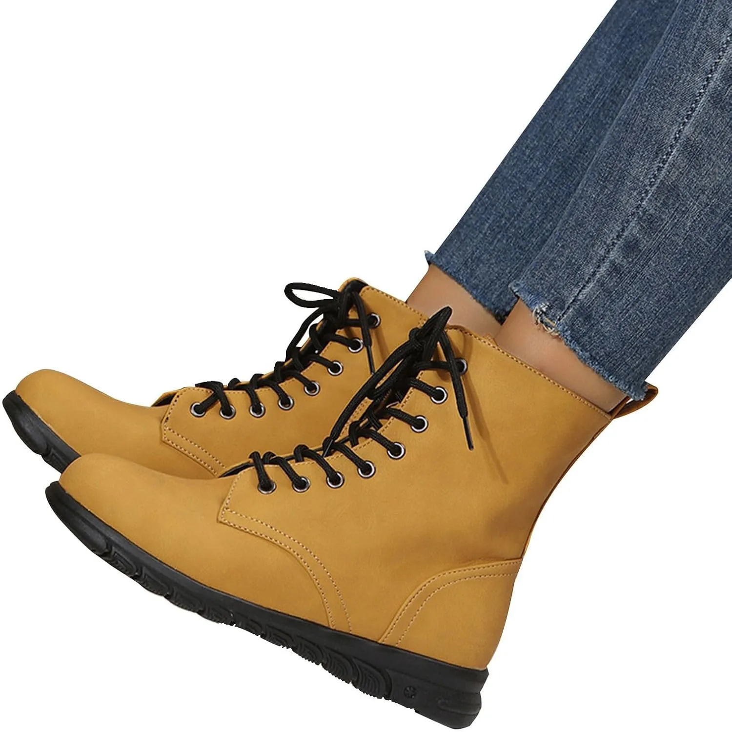 Platform Boots for Women Ankle Black Dress Booties for Women Mens Casual Boots Leather Pointed Toe Bootie for Women Keep Warm Flat Bottom Slip on Pointed Toe Leather Casual