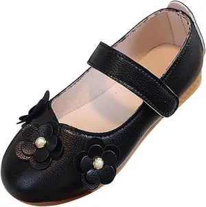 Princess Fancy Dress Up Shoes New Girls Princess Shoes with Flower Fashionable Soft Soled Leather