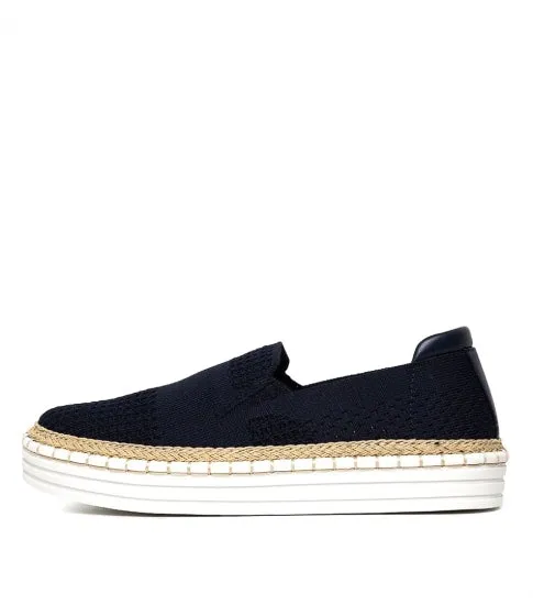 Queen Slip On Sneakers - Navy Knit