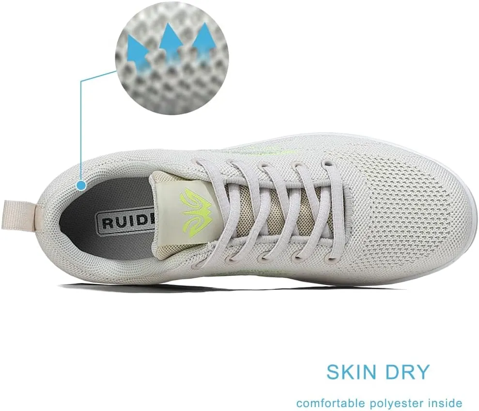 RUIDENG Platform Sneakers for Women Air Cushion | Walking Shoes Women Comfortable All Day | Thick Rocker Bottom