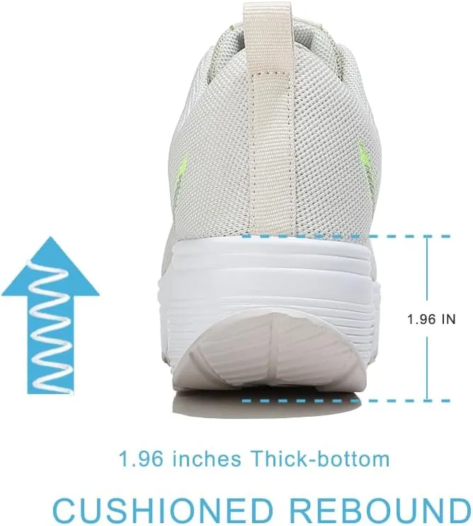 RUIDENG Platform Sneakers for Women Air Cushion | Walking Shoes Women Comfortable All Day | Thick Rocker Bottom