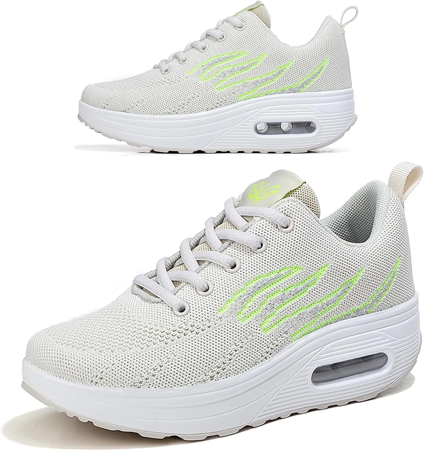 RUIDENG Platform Sneakers for Women Air Cushion | Walking Shoes Women Comfortable All Day | Thick Rocker Bottom