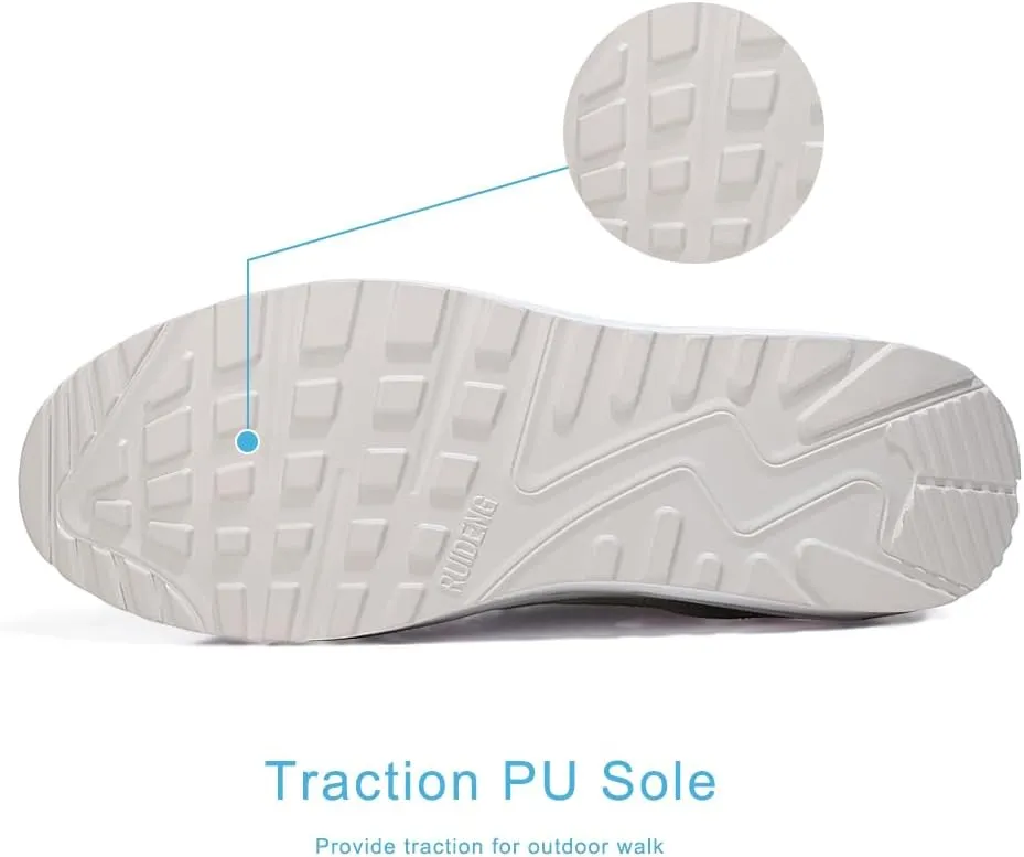 RUIDENG Platform Sneakers for Women Air Cushion | Walking Shoes Women Comfortable All Day | Thick Rocker Bottom