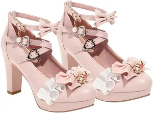 Sandals Sweet And Fresh Lace Bow Thick Sole Ladies Fairy High Heel Sandals Ash Shoes Women Sandals