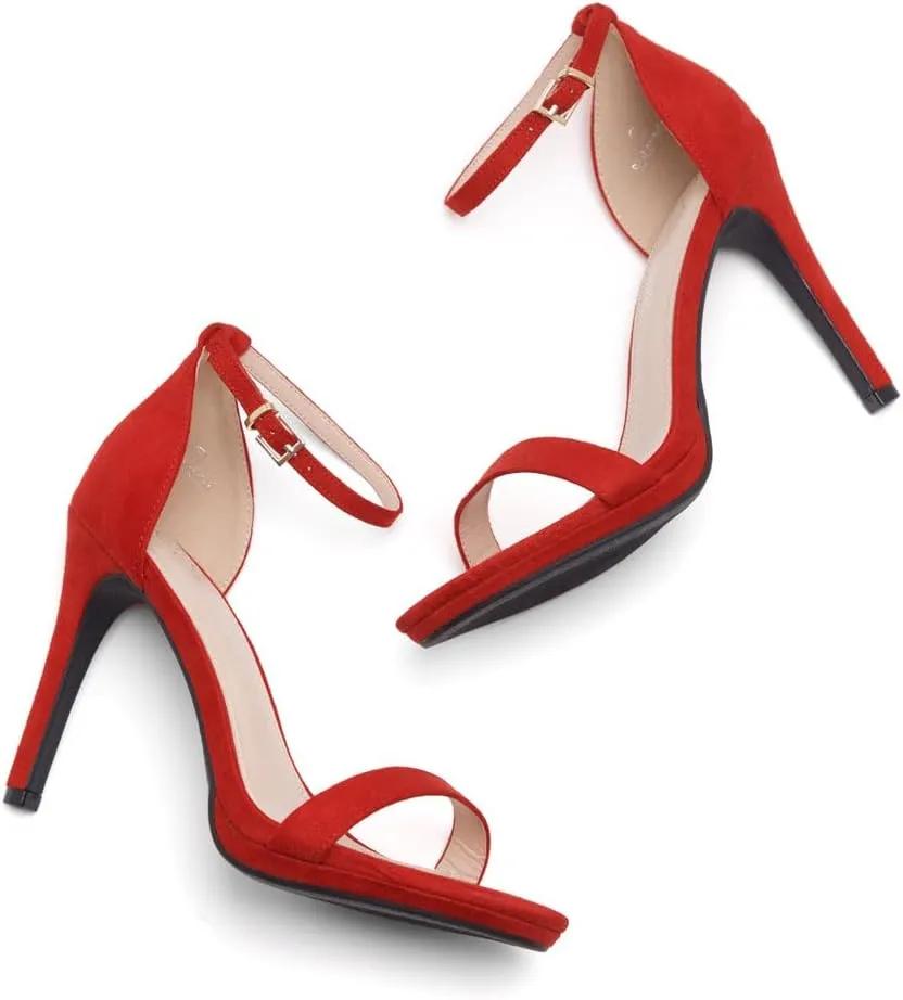 Shoe Land Womens High Heels  Open Toe Stiletto Heels with Adjustable Ankle Strap | Dressy Sexy Strappy Heeled Sandals for Wedding, Prom, Party & Evening Wear