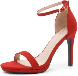 Shoe Land Womens High Heels  Open Toe Stiletto Heels with Adjustable Ankle Strap | Dressy Sexy Strappy Heeled Sandals for Wedding, Prom, Party & Evening Wear
