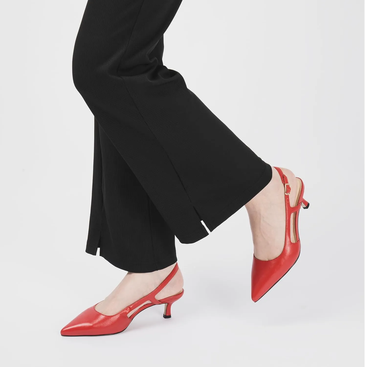Slingback Kitten Heels for Women, Pointed Closed Toe Heels, Comfortable Women Pumps Low Heel Dress Shoes