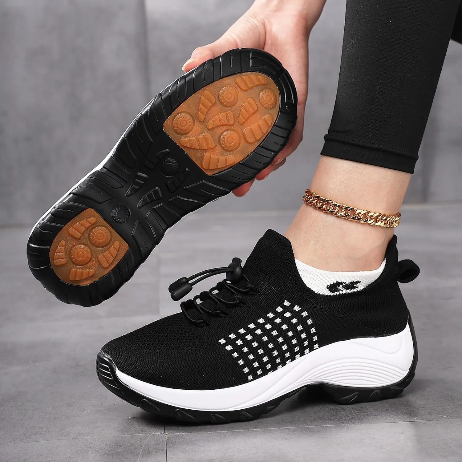 Slip On Orthopedic Sneakers for Women Comfortable Casual Ladies Athletic Shoes Lightweight Wide Width Arch Support Non Slip Shoes Breathable Mesh Woven Low Top Walking Shoe