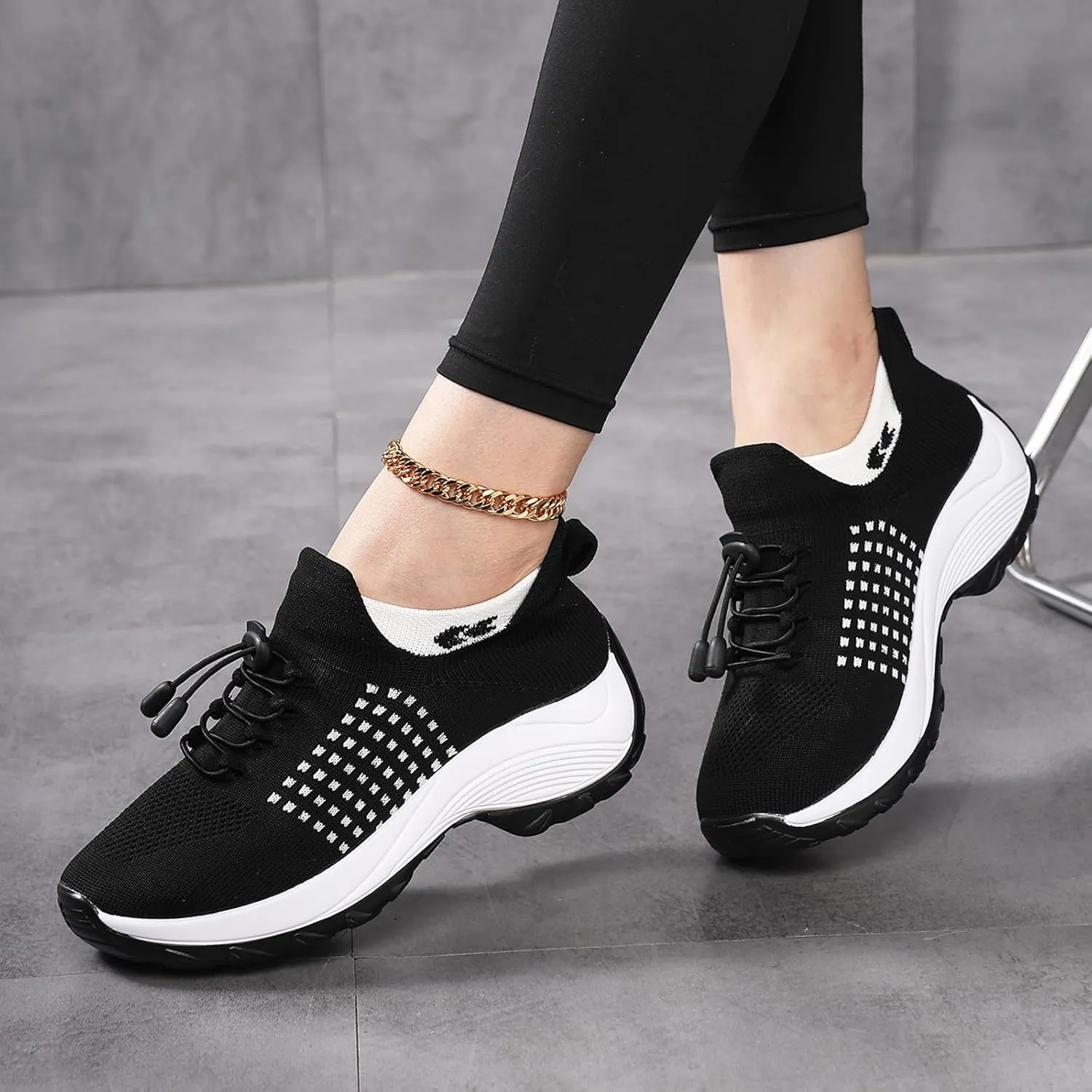 Slip On Orthopedic Sneakers for Women Comfortable Casual Ladies Athletic Shoes Lightweight Wide Width Arch Support Non Slip Shoes Breathable Mesh Woven Low Top Walking Shoe