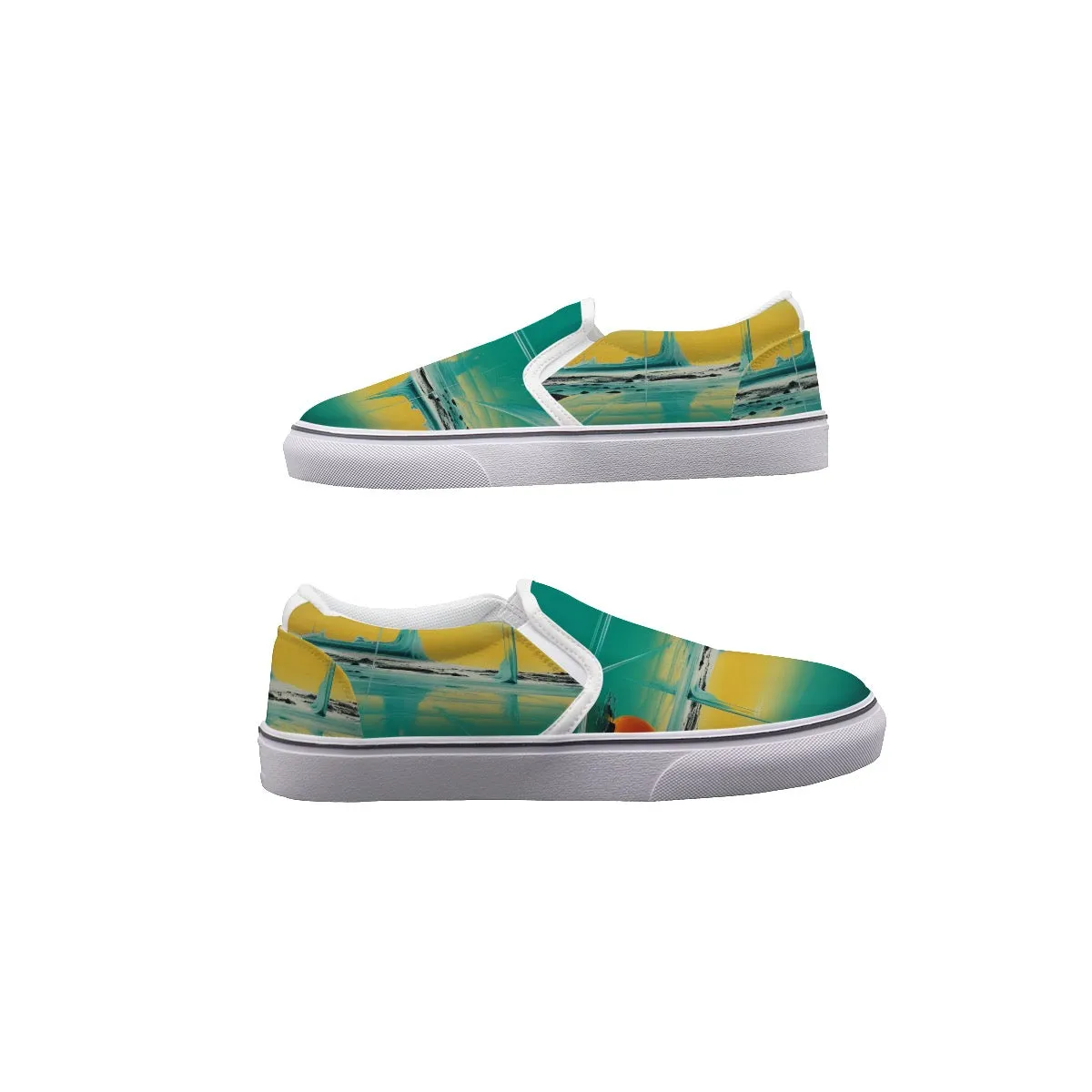 So#1 Men's Slip On Sneakers, abstract, print