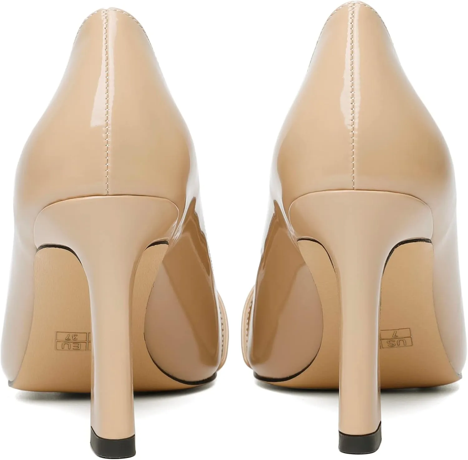 Soireelady Women High Stiletto Heel Pumps Pointed Toe Sexy Slip On 3.4 Inch Closed Toe Buckle Loafers Comfort Shoes for Wedding Office Evening