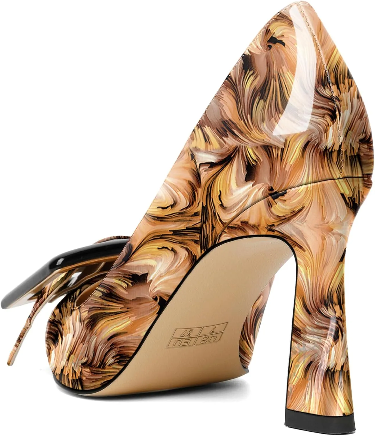 Soireelady Women High Stiletto Heel Pumps Pointed Toe Sexy Slip On 3.4 Inch Closed Toe Buckle Loafers Comfort Shoes for Wedding Office Evening